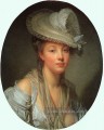 Junge Frau in einem weißen Hut Porträt Jean Baptiste Greuze